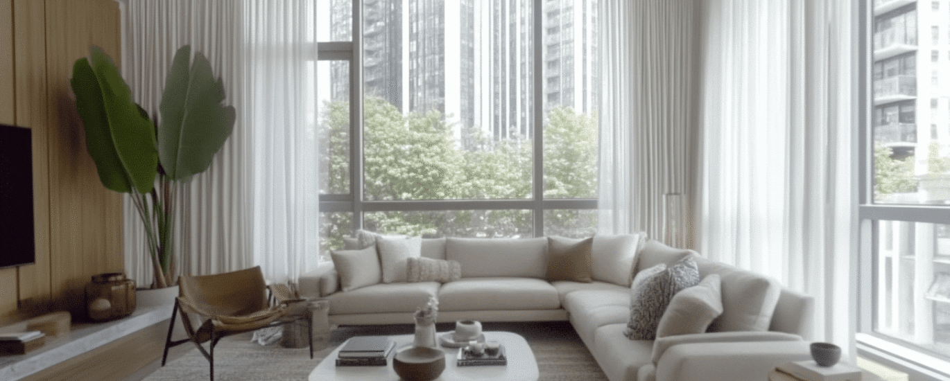 Living room Custom Curtains That Make Condos Feel Like Homes